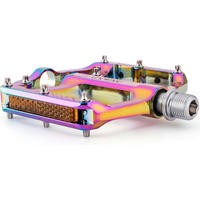 FAHRRADPEDALE 9/16 Zoll CNC Aluminium MTB Pedale mit Reflektoren Leichtgewichts Antirutsch Mehrfarbig - Multicolor, Metall (9/2/10cm)