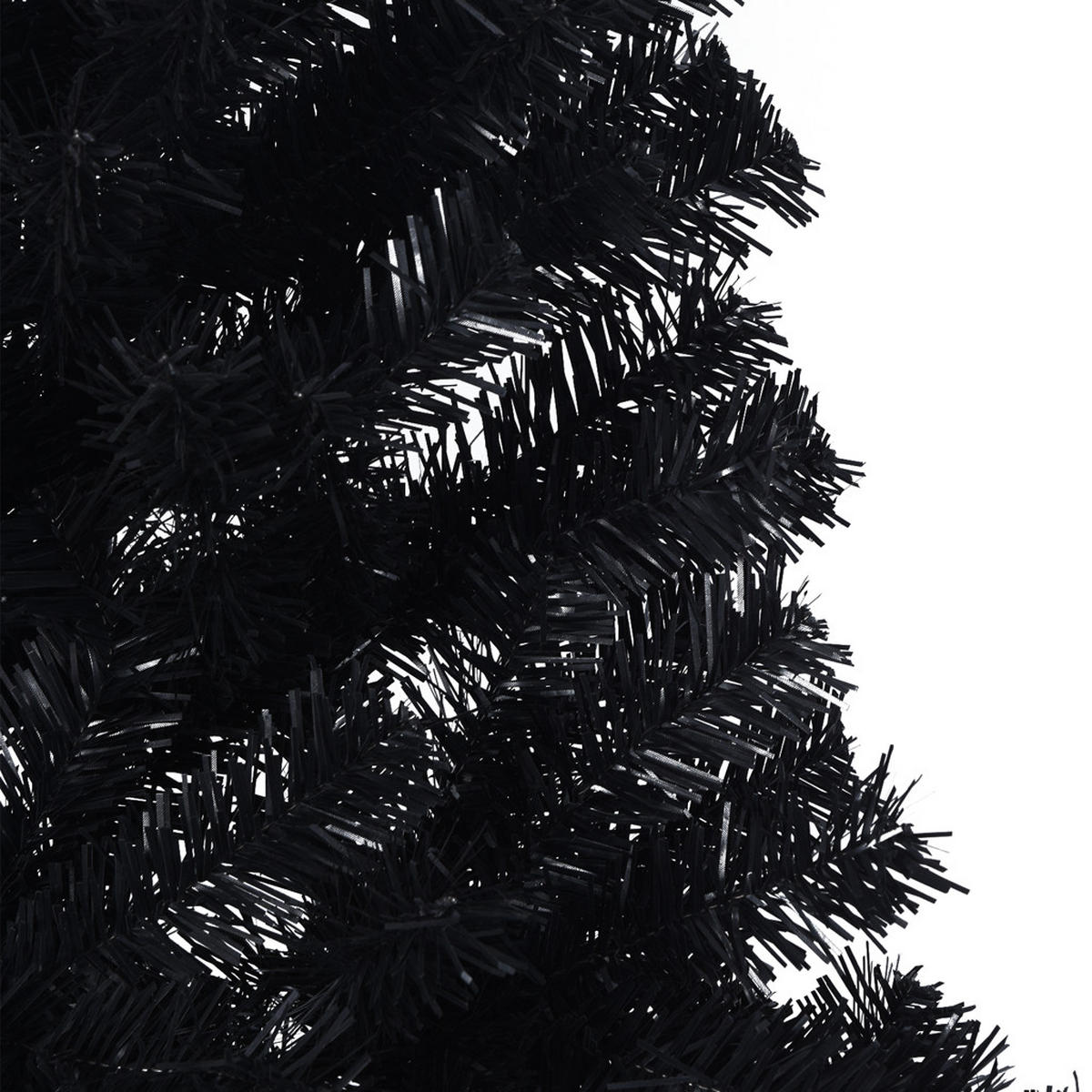 WEIHNACHTSBAUM Künstlicher Vorbeleuchteter Haltbar 115/115/180 cm Schwarz PVC - Schwarz, Kunststoff (180cm) - vidaXL