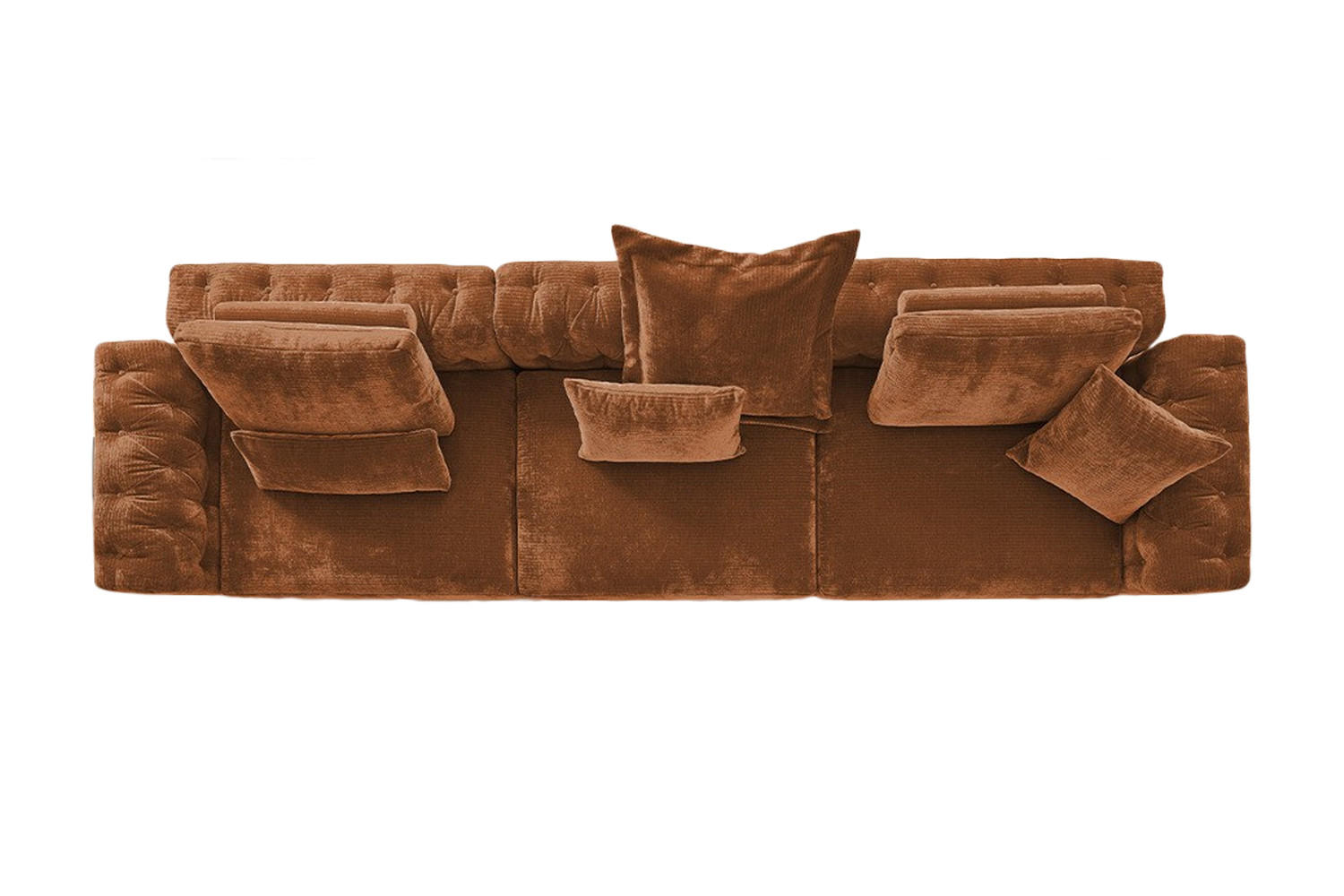 MODULSOFA SEPHI Rotbraun Cord - Rotbraun/Schwarz, Kunststoff/Textil (375/62/109cm) - KAWOLA