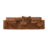 MODULSOFA SEPHI Rotbraun Cord - Rotbraun/Schwarz, Kunststoff/Textil (375/62/109cm) - KAWOLA