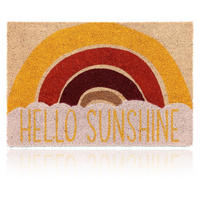 FUSSMATTE Bunt Kokosfaser rutschfest Hello Sunshine 60x40 cm - Multicolor, Kunststoff/Textil (60/40cm) - Relaxdays