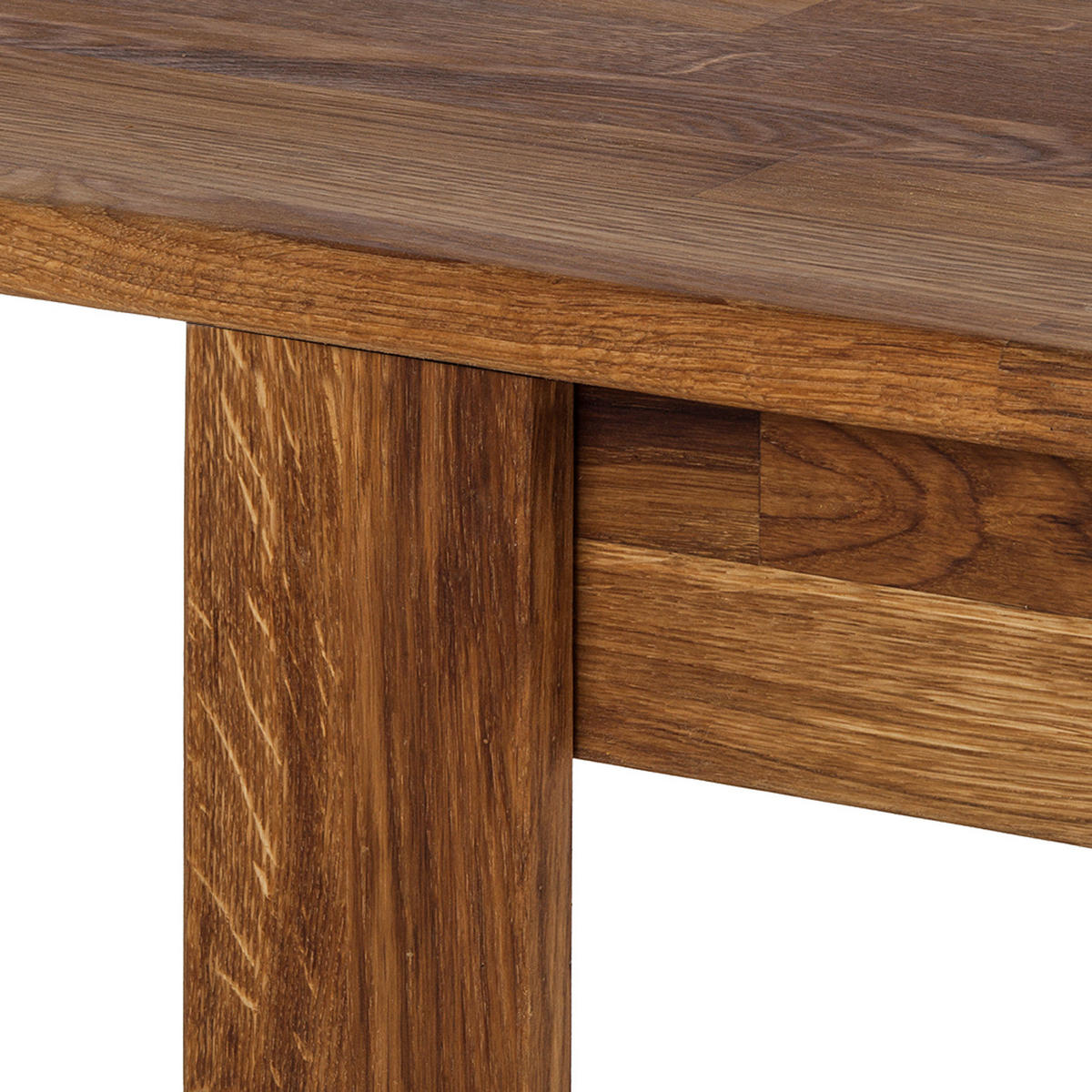 ESSTISCH mit Ausziehfunktion - Eiche massiv - Eichefarben, Holz (90/140/76cm) - home24