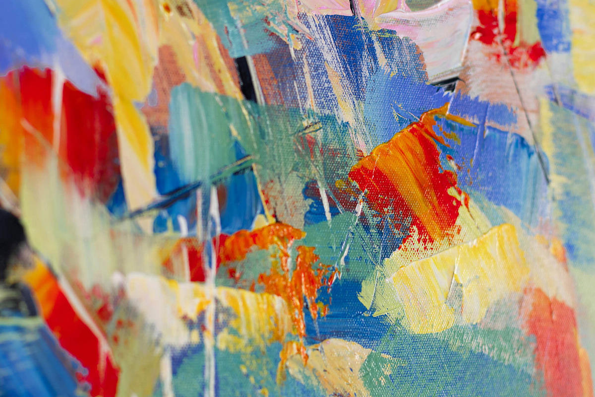 ACRYLBILD HANDGEMALT 80/80 cm - Blau/Multicolor, Holz/Textil (1.46/80cm) - KUNSTLOFT