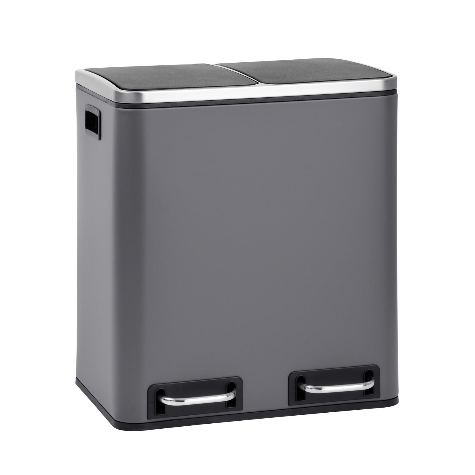MÜLLEIMER TM2X15 - Grau, Metall (41/47/31cm) - SVITA