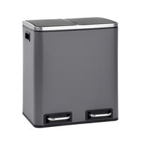 MÜLLEIMER TM2X15 - Grau, Metall (41/47/31cm) - SVITA