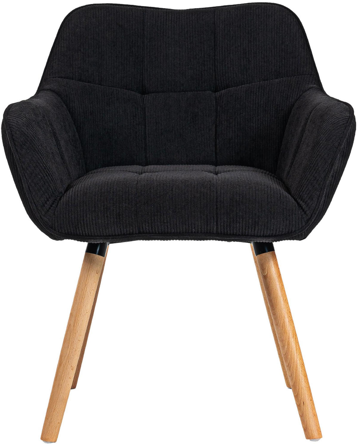 ESSZIMMERSTUHL Dunor Cord Schwarz Braun Wohnzimmerstuhl - Schwarz, Textil (65/82/64cm) - DELUKE