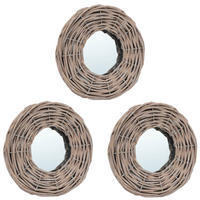 SPIEGEL 3 Stk. 15 cm Weide - Braun, Holz (15/1/15cm) - furnicato