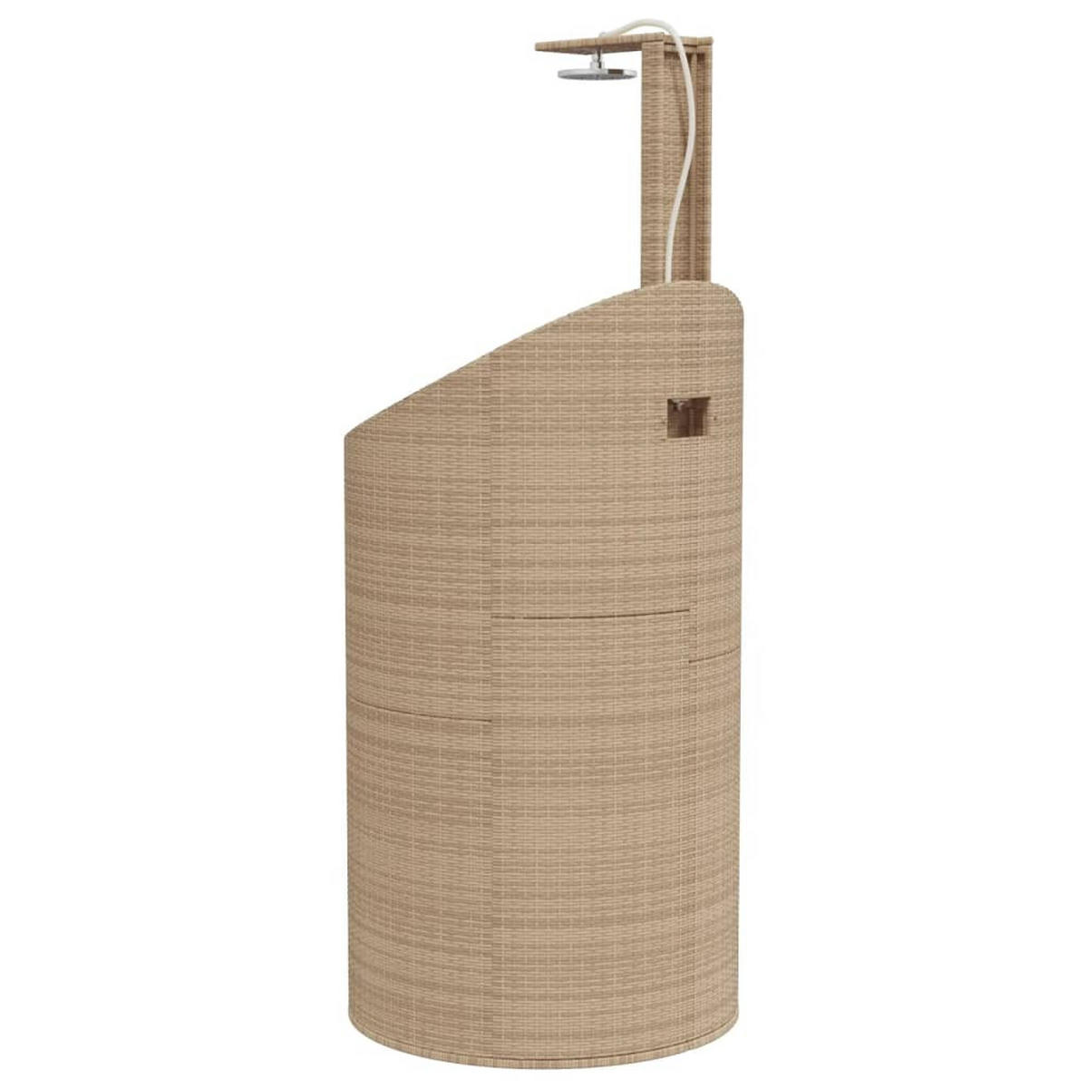 GARTENDUSCHE Beige 100/100/241,5 Cm Poly Rattan Akazienholz - Beige, Holzwerkstoff (100/241.5/100cm) - vidaXL