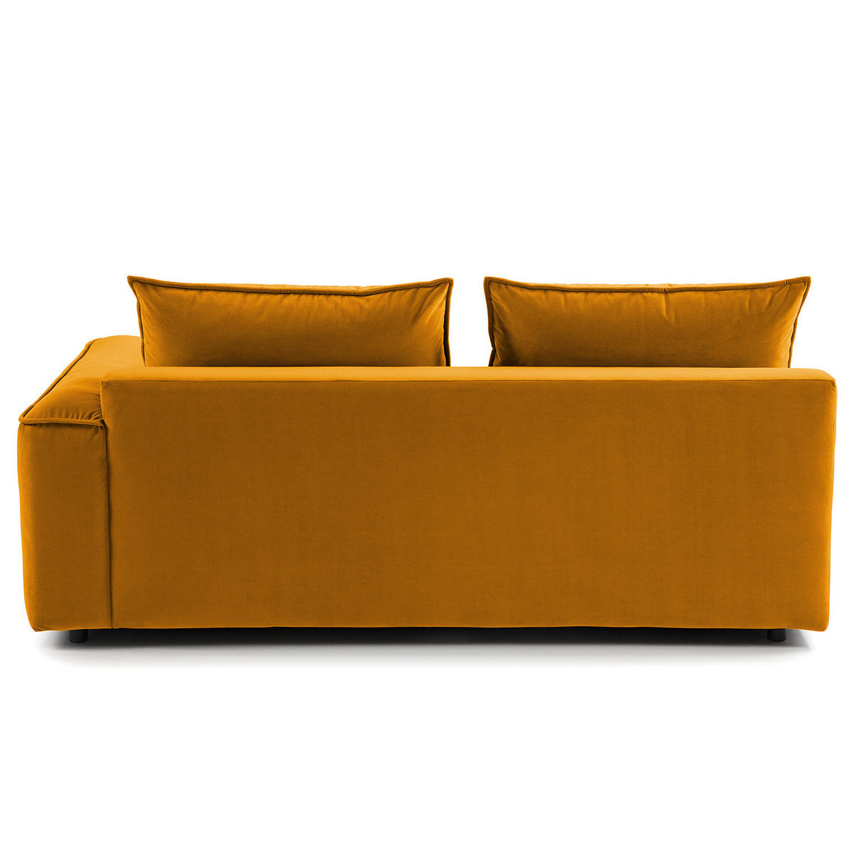 2,5-SITZER SOFA - modular - Schwarz/Orange, Holz/Kunststoff (189/80/99cm) - home24