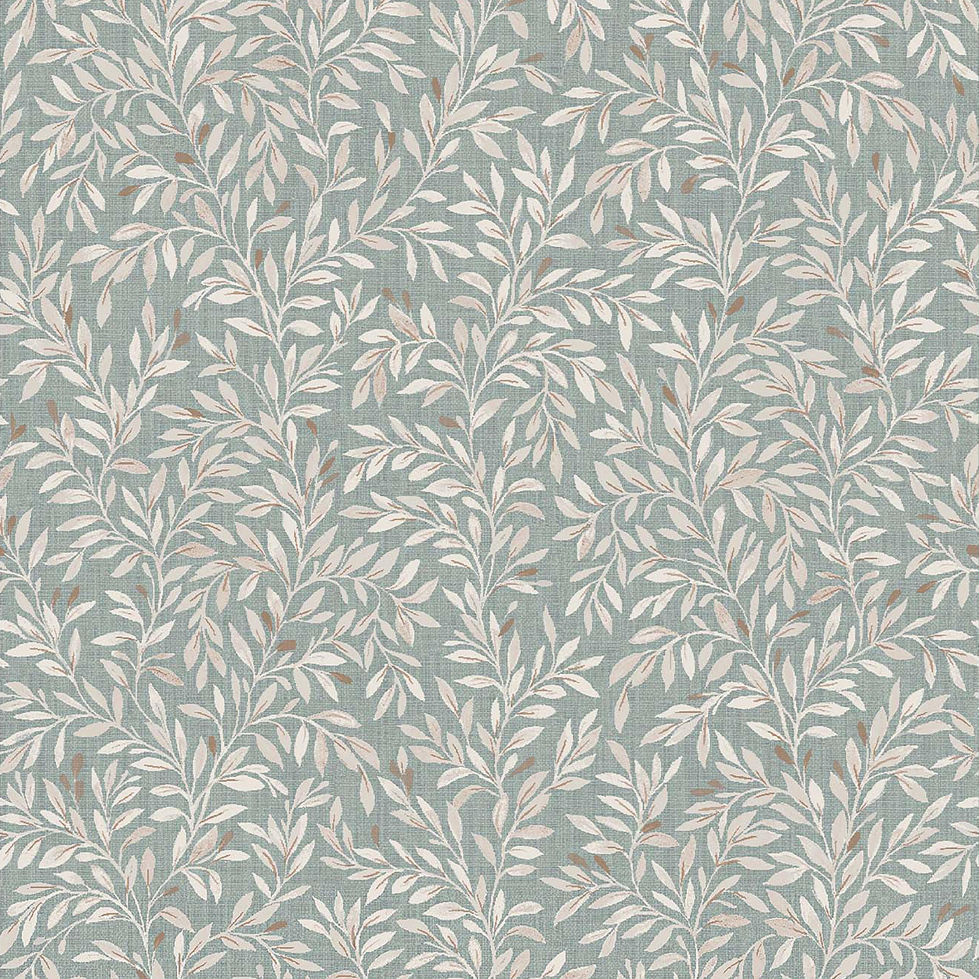 VLIESTAPETE Filigranes Blättermuster Eukalyptusgrün - Hellblau, Papier/Kunststoff (52/1000cm) - next