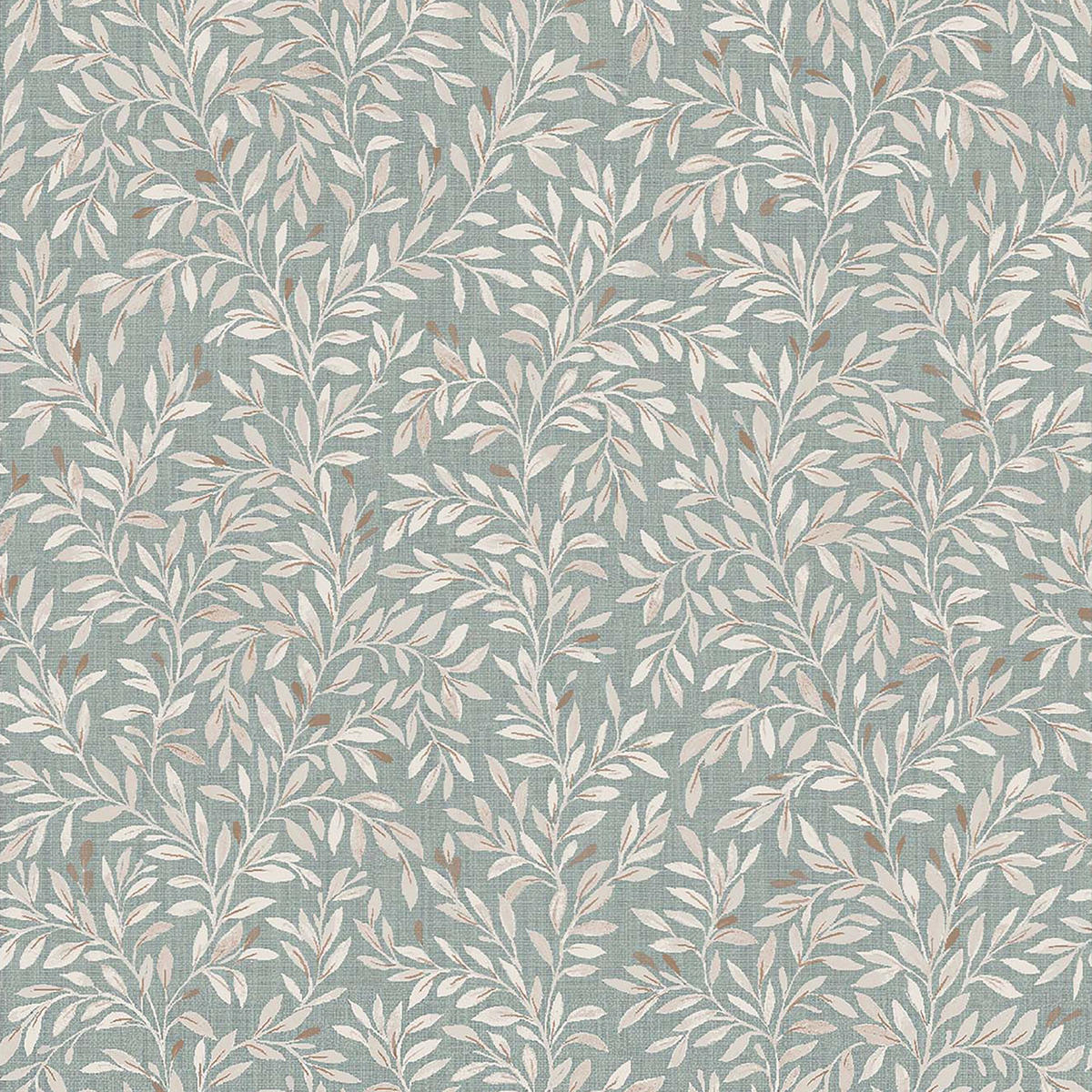 VLIESTAPETE Filigranes Blättermuster Eukalyptusgrün - Hellblau, Papier/Kunststoff (52/1000cm) - next
