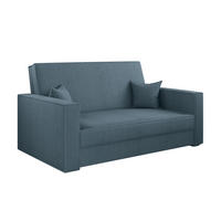 SOFA, Schlaffunktion - America Stoff Poso Blau - Blau, Holz (137/77/112cm) - Kaiser Möbel