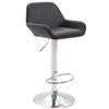 BARHOCKER DUBLIN Schwarz Kunstleder Chrom - Schwarz, Leder/Metall (51/89/52cm) - DELUKE