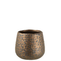 BLUMENTOPF GEFLECKT - Töpferei - Kupfer - L - Ø 16 cm - Kupferfarben, Keramik (16/14cm) - J-Line