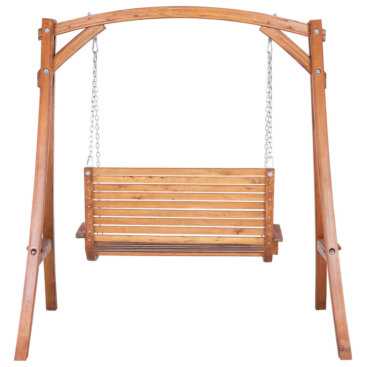 GARTENSCHAUKEL Lärchenholz dunkelbraun Novara - Dunkelbraun, Holz (170/175/128cm) - Beliani