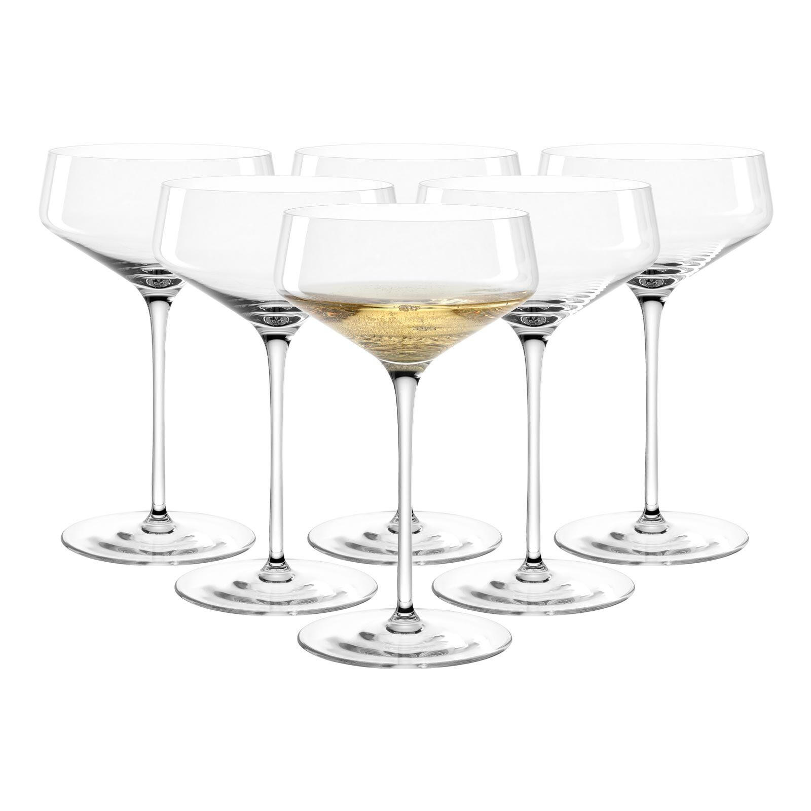 CHAMPAGNERSCHALEN Puccini transparent 350 ml 6er Set - Transparent, Glas (0.35L) - Leonardo Living