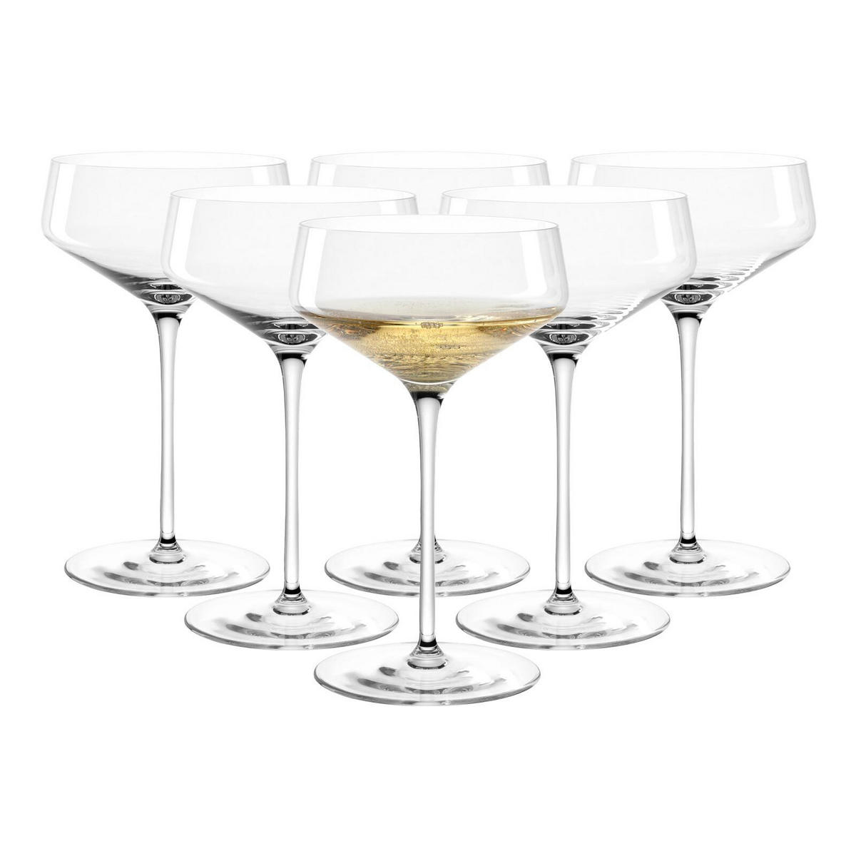 CHAMPAGNERSCHALEN Puccini transparent 350 ml 6er Set - Transparent, Glas (0.35L) - Leonardo Living