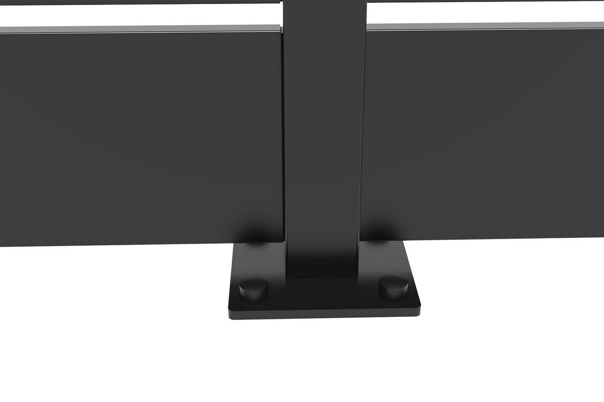 HALBOFFENER Zaun Velino 6m x H.80cm schwarzer Stahl - Schwarz, Metall (600/84cm) - Casanoov
