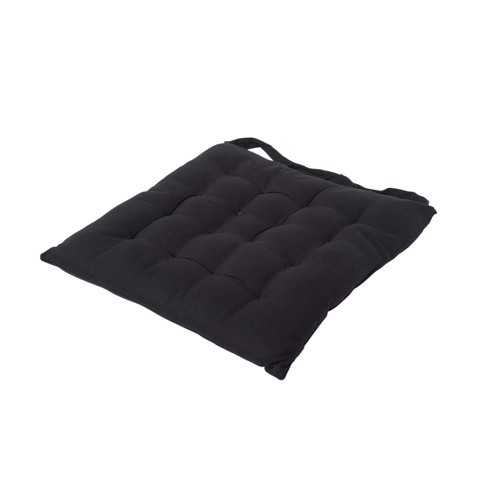 STUHLKISSEN schwarz 40/40/6,5 cm - Schwarz, Textil (40/40/6.5cm) - Homescapes
