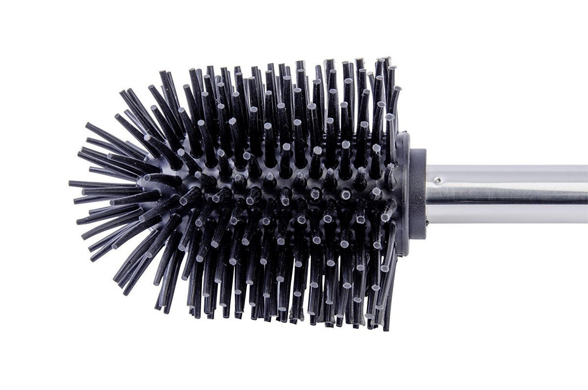 SILIKON-WC-BÜRSTE 7,5/7,5/35 cm - Schwarz, Kunststoff (7.5/35/7.5cm) - Wenko