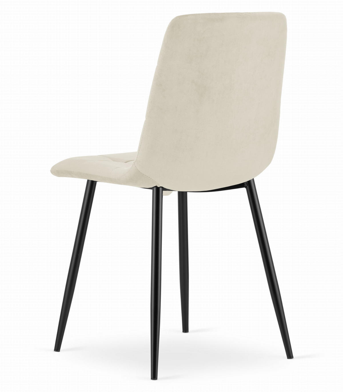 STUHL CETARA 4-er Set, Beige, Schwarz, mit Samtstoff gepolstert - Beige, Textil/Metall (45/87/51cm) - Komodee