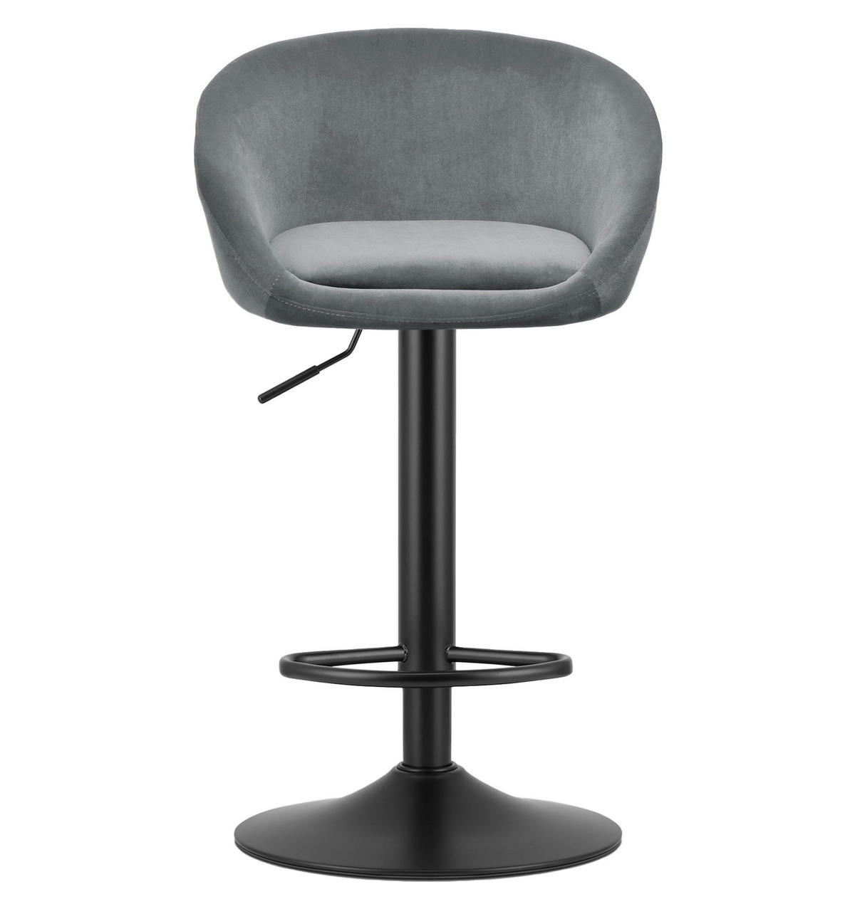 BARHOCKER 2-er Set EAST grauer Sitz, schwarze Basis - Schwarz/Grau, Textil (53/103/46cm) - Valora