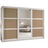 SCHWEBETÜRENSCHRANK 200/250/62 3-türig - Silberfarben/Weiß, Holz/Kunststoff (250/200/62cm) - MÖBEL KRYSPOL