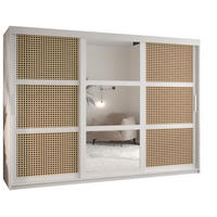 SCHWEBETÜRENSCHRANK 200/250/62 3-türig - Silberfarben/Weiß, Holz/Kunststoff (250/200/62cm) - MÖBEL KRYSPOL