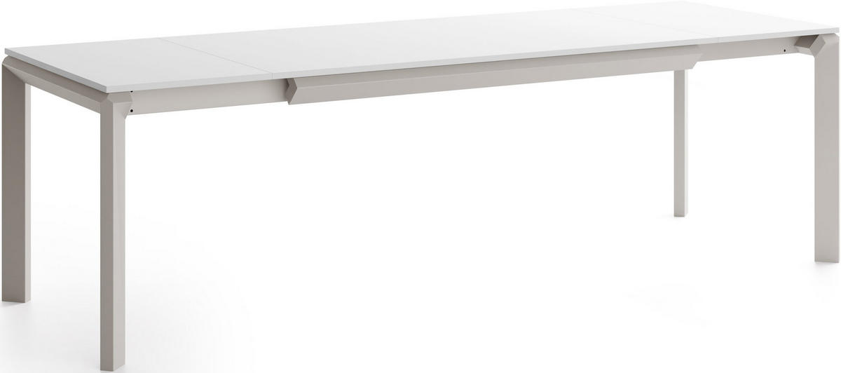 ESSTISCH Elan rechteckig ausziehbar verlängerbar mit Schwarzen Metallbeinen, Weiß 180-270/90/76 cm - Kaschmir/Beige, Holzwerkstoff/Metall (90/270/78cm) - WFL GROUP