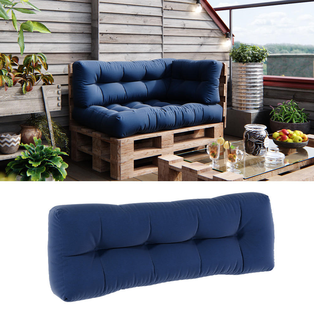 PALETTENKISSEN Flocken Blau 120 x 40 cm - Blau, Textil (120/40/20cm) - Vicco