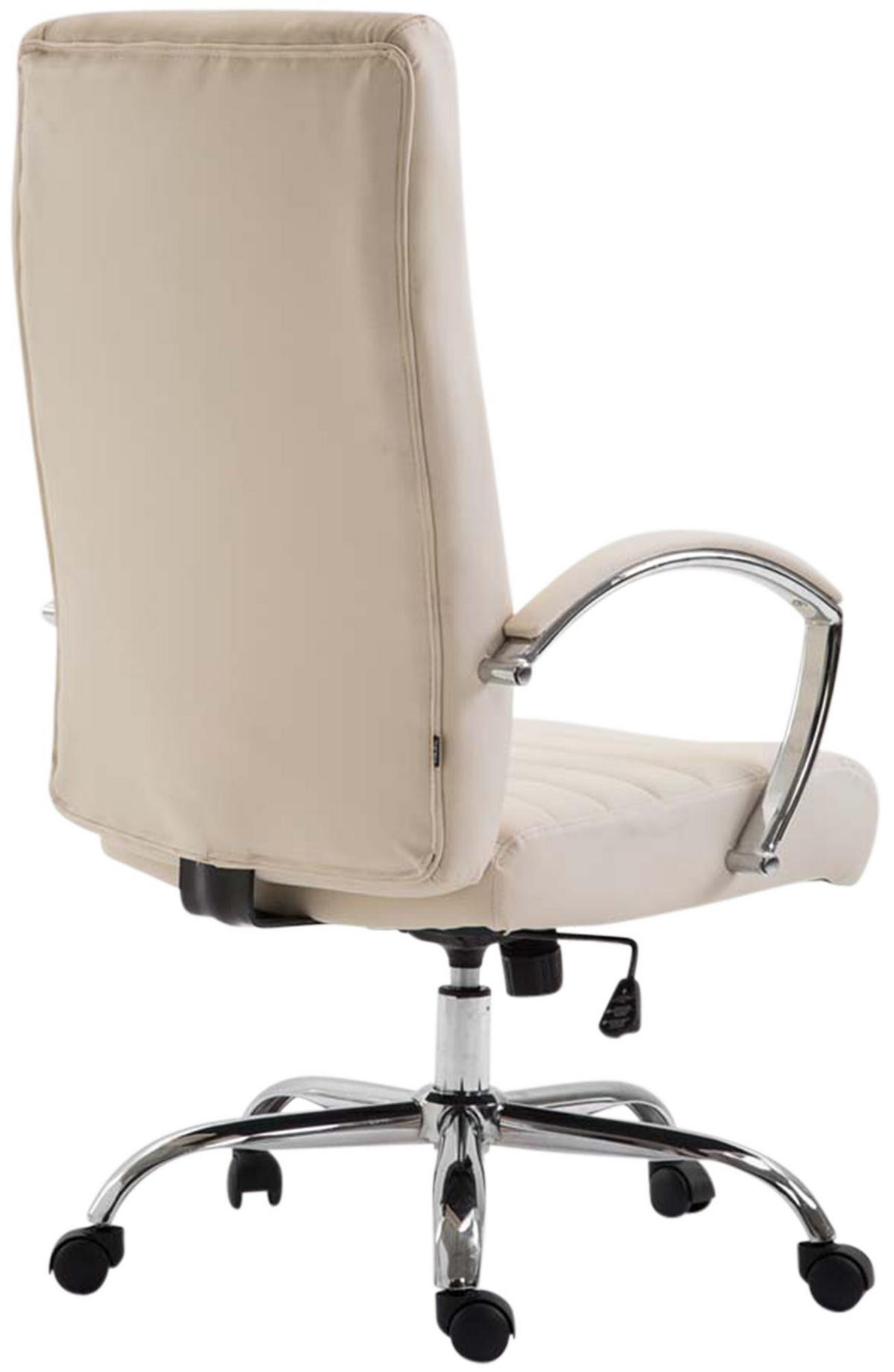 CHEFSESSEL Lederlook Creme - Creme, Textil/Metall (60/110/68cm) - CLP