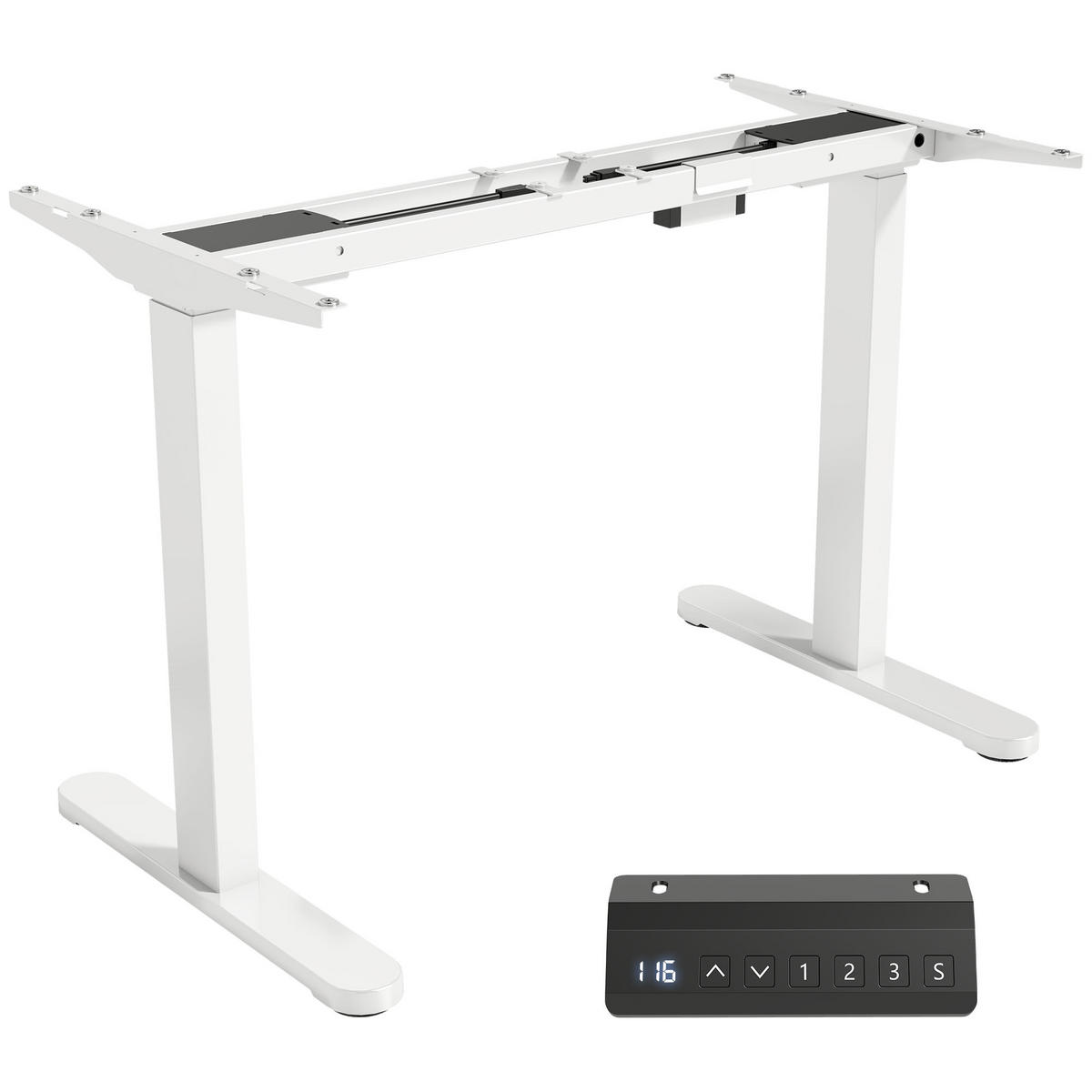 SCHREIBTISCHGESTELL mit Speicherfunktion Doppelmotor 100 bis 156 cm - Weiß, Metall (60/100/70cm) - Gisaae