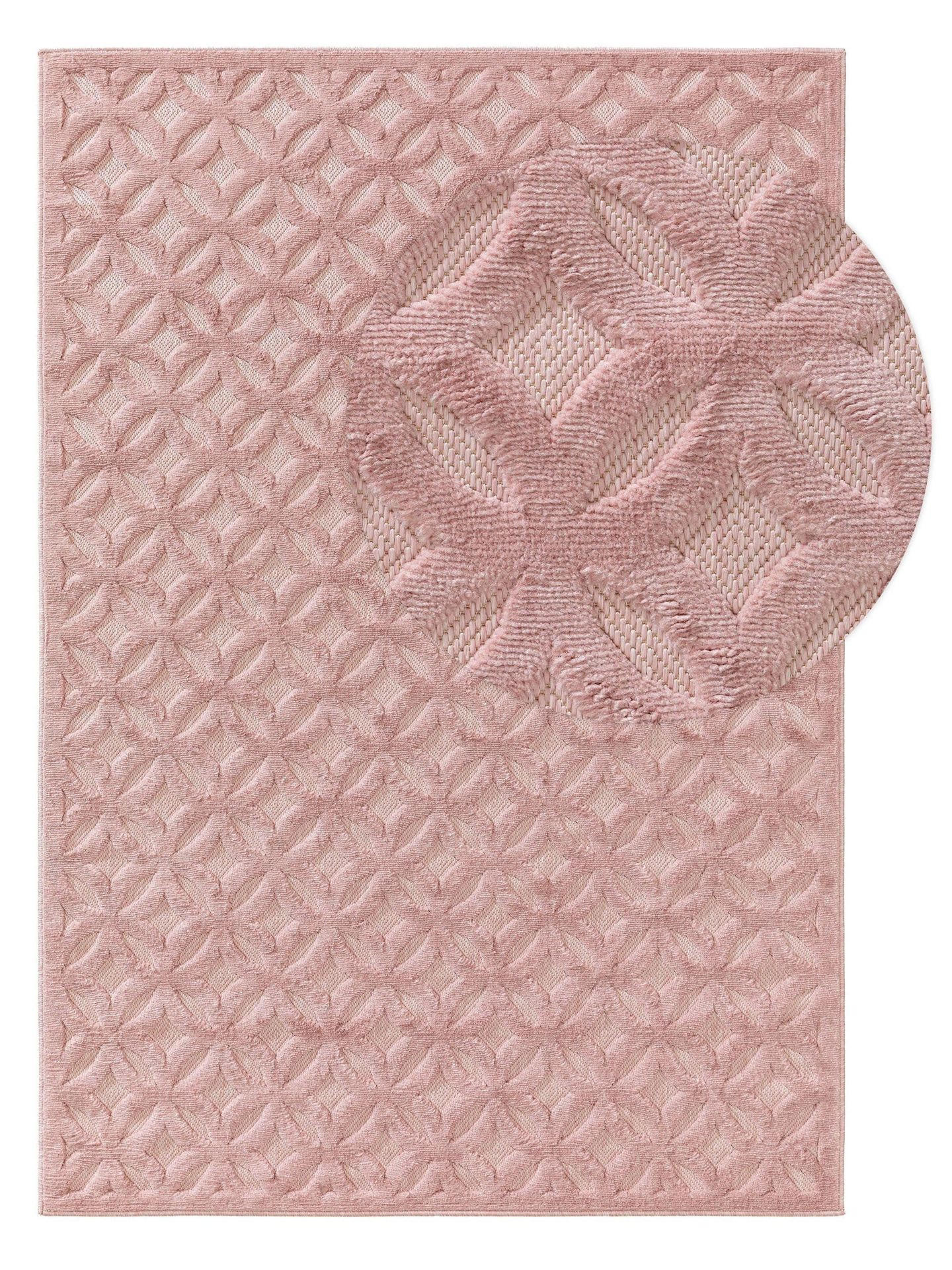 OUTDOORTEPPICH Bonte Rosa 120x170 cm - Pink, Kunststoff (120/1cm) - KUNSTLOFT