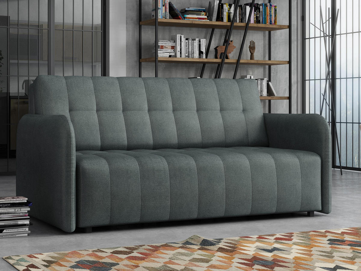 SCHLAFSOFA Viva Grand IV - Blaugrau/Schwarz, Holz/Kunststoff (165/85/95cm) - MIRJAN24