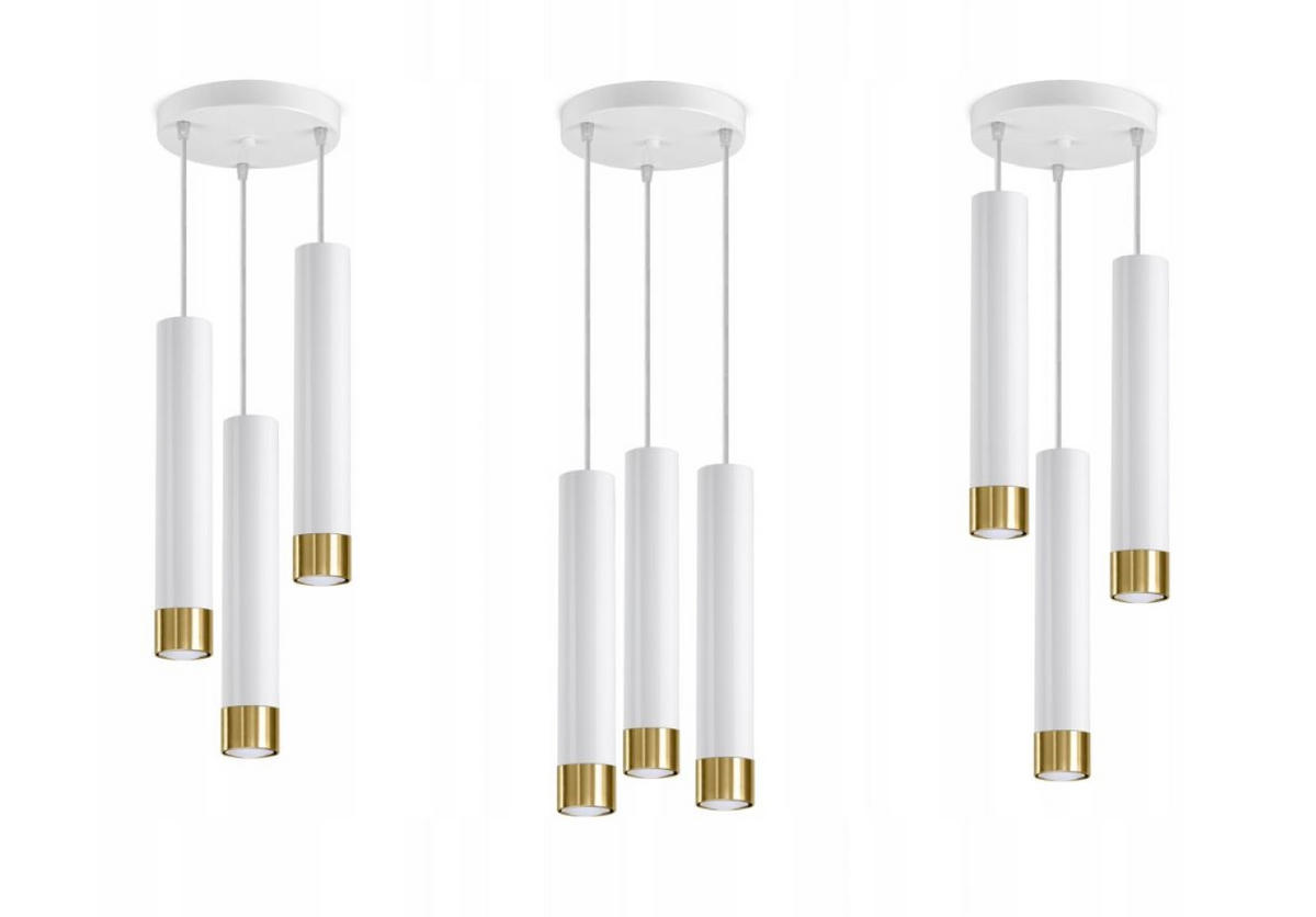 PENDELLEUCHTE Mialno Tube - Goldfarben/Weiß, Metall (30/30/100cm) - kiki design