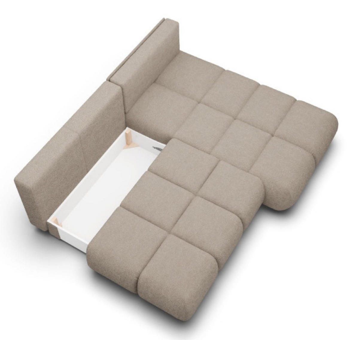 ECKSOFA Dunkelbeige MILA Ausziehbar Rechts - Beige, Textil (177/230cm) - Sepro Meble