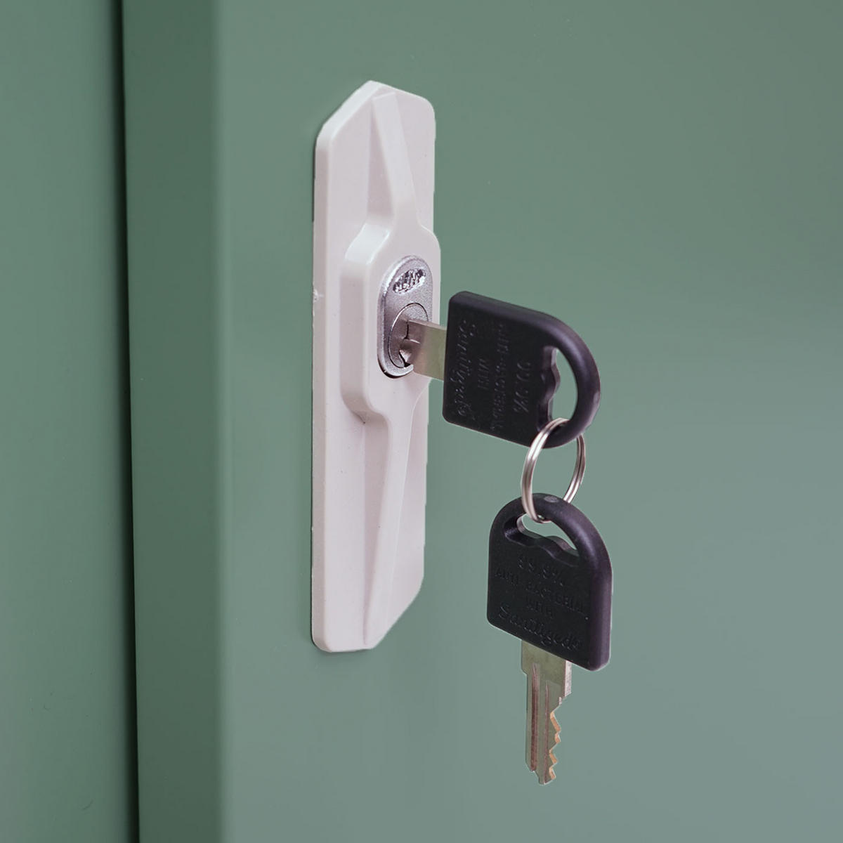 AKTENSCHRANK, klein 90x90x45cm mit abschließbaren Schiebetüren Grün - Grün, Metall (90/90/45cm) - PROREGAL