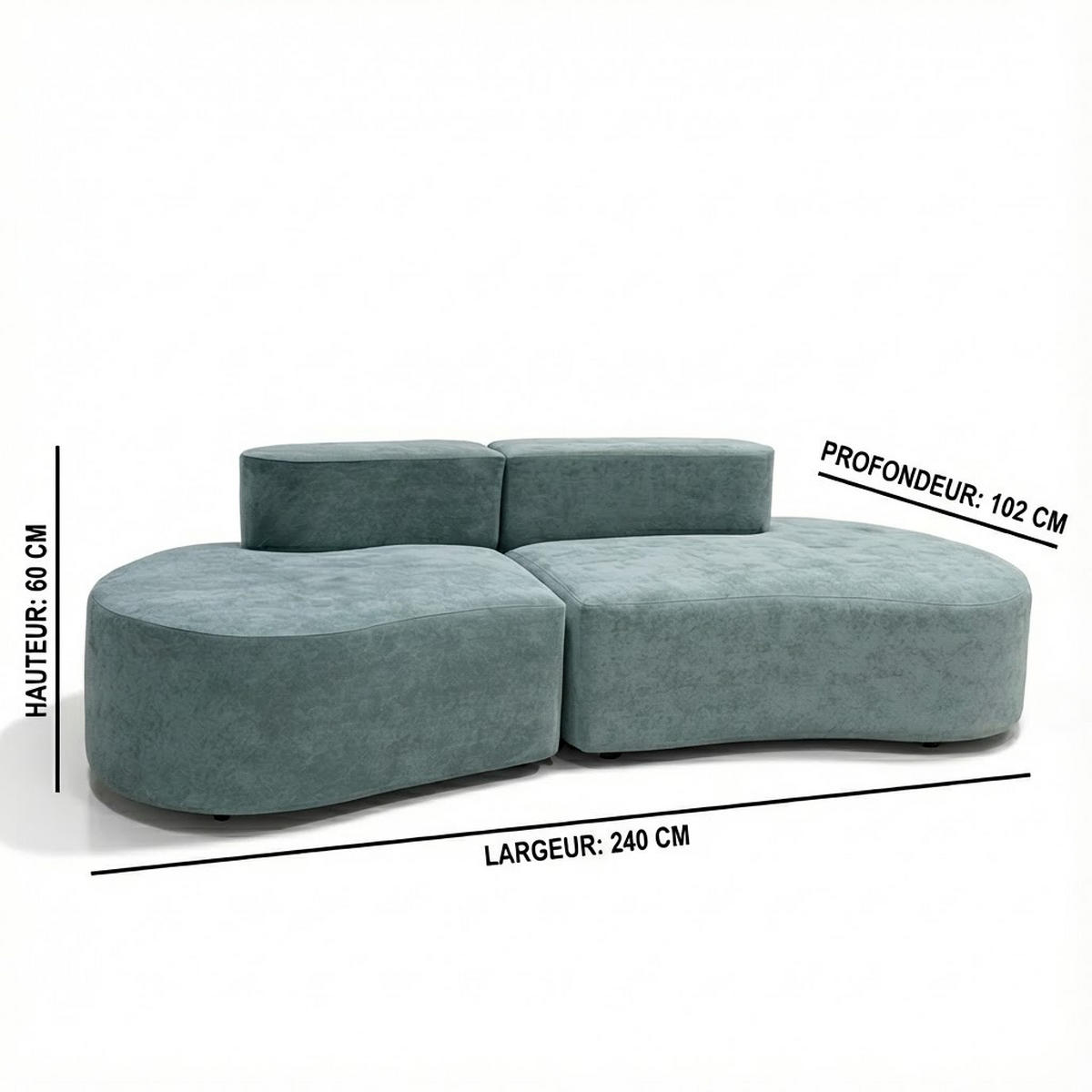 SOFA Lounge Weiß 2-Sitzer - Weiß, Textil (240/75/102cm) - COCO Living