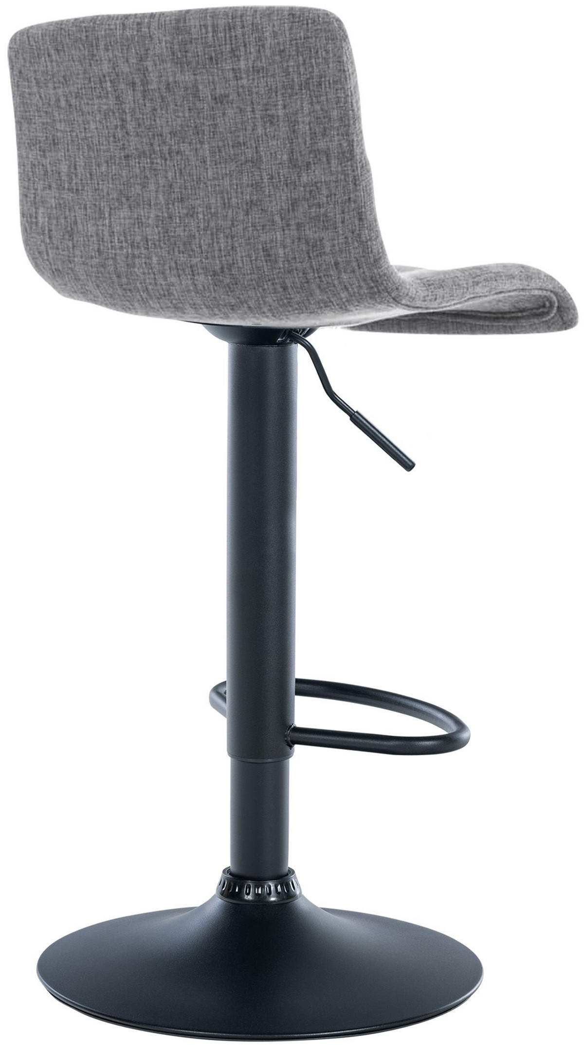 BARHOCKER Stoff hellgrau - Hellgrau/Schwarz, Textil/Metall (39/84/36cm) - CLP