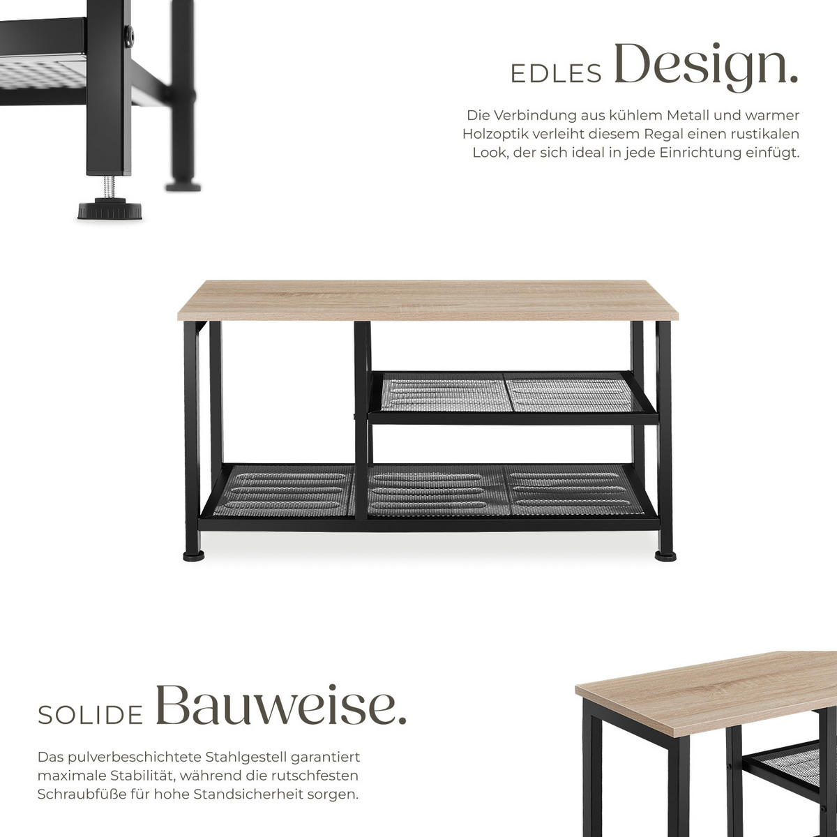 SCHUHREGAL Taunton,80 x 30 x 45,5 cm,Industrial Holz hell, Eiche Sonoma - Naturfarben, Holz (30/45.5/80cm) - tectake