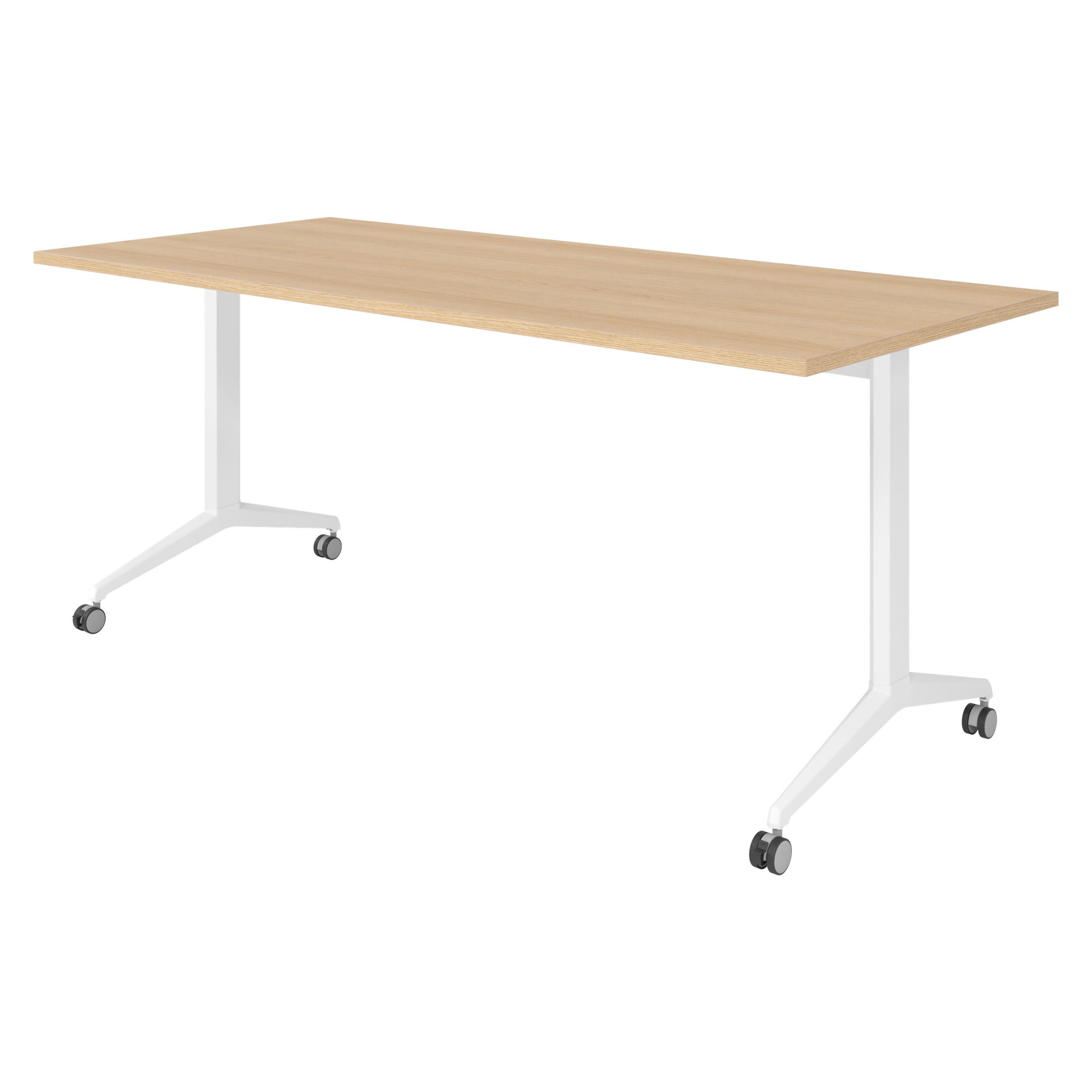 SEMINARTISCH klappbar & fahrbar 80/180/75 cm in Eichefarben/Weiß - Eichefarben/Weiß, Holzwerkstoff (80/180/75cm) - bümö