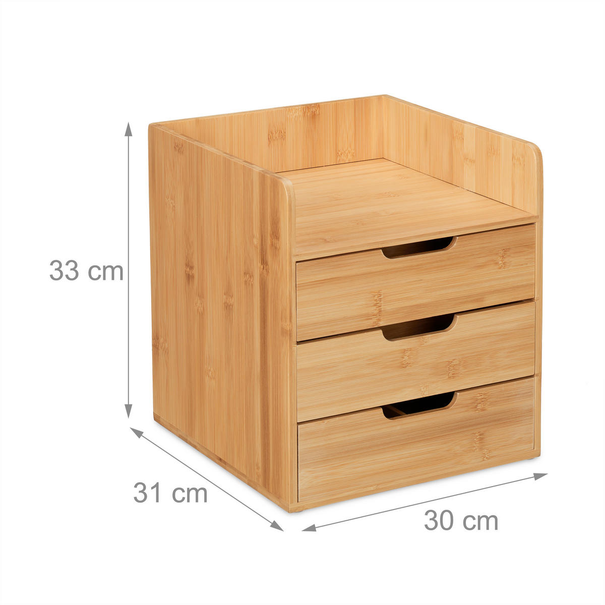 SCHREIBTISCH-ORGANIZER - Hellbraun, Holz/Holzwerkstoff (31/30/33cm) - Relaxdays