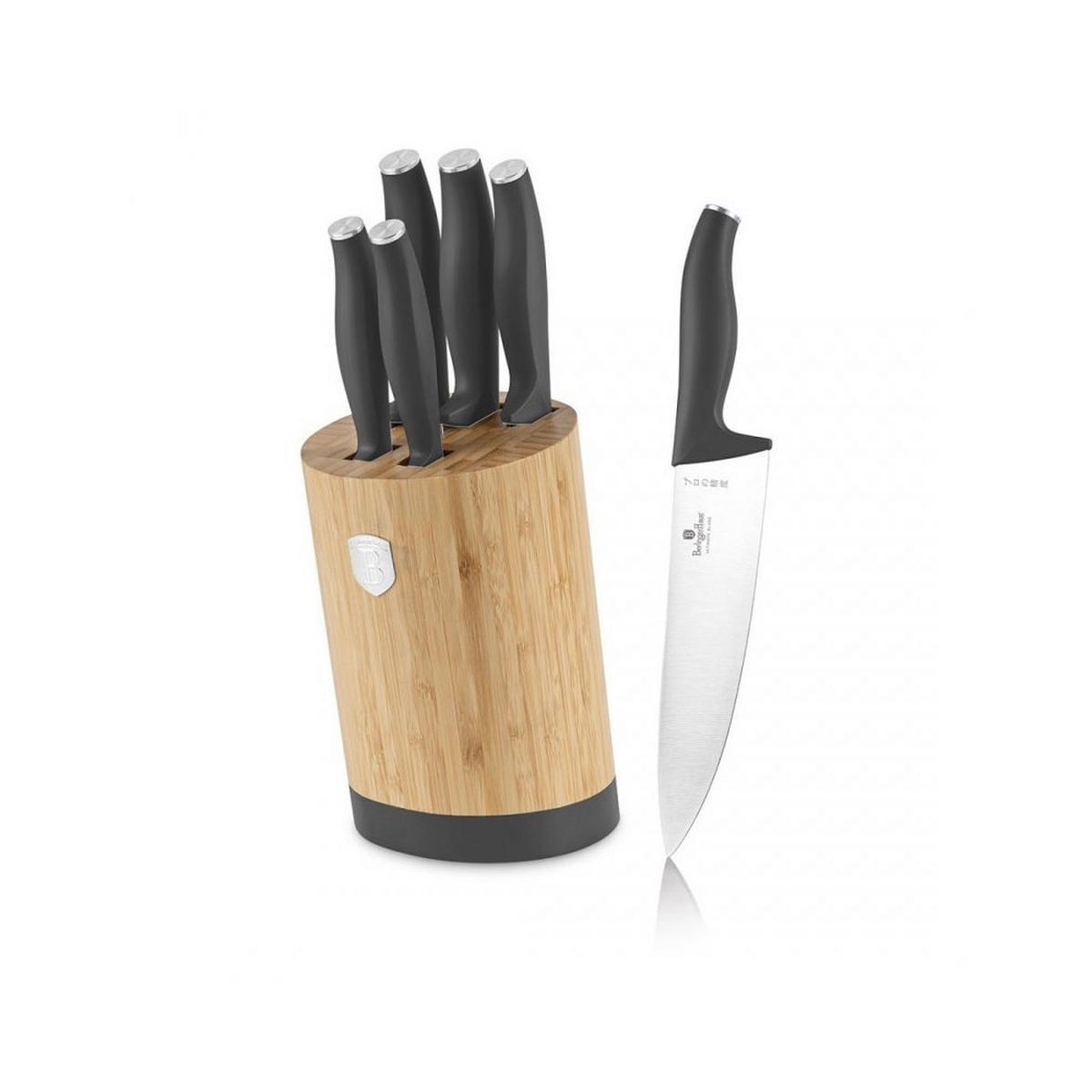 MESSERSET Silber 30/10/30 cm BH2672 - Silberfarben, Naturmaterialien - Berlinger Haus