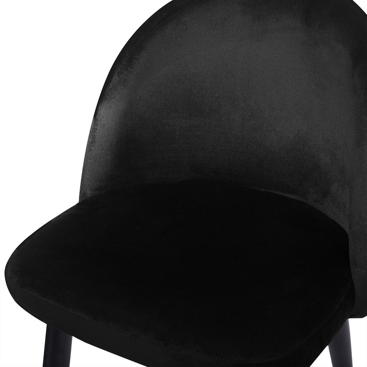 ÉTKEZŐSZÉK 2 darabos Szett Bársony fekete Visalia - fekete, textil (50/81/47cm) - Beliani
