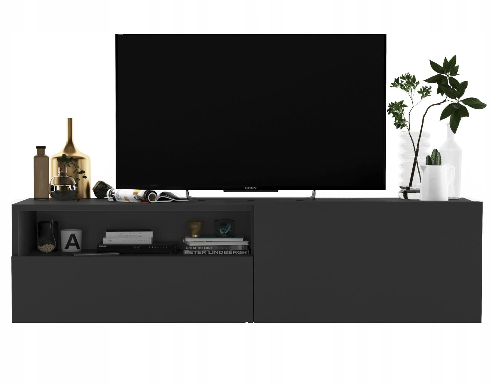 Meble Lindner TV stolek Enjoy Grafit mat 120 cm se zásuvkou