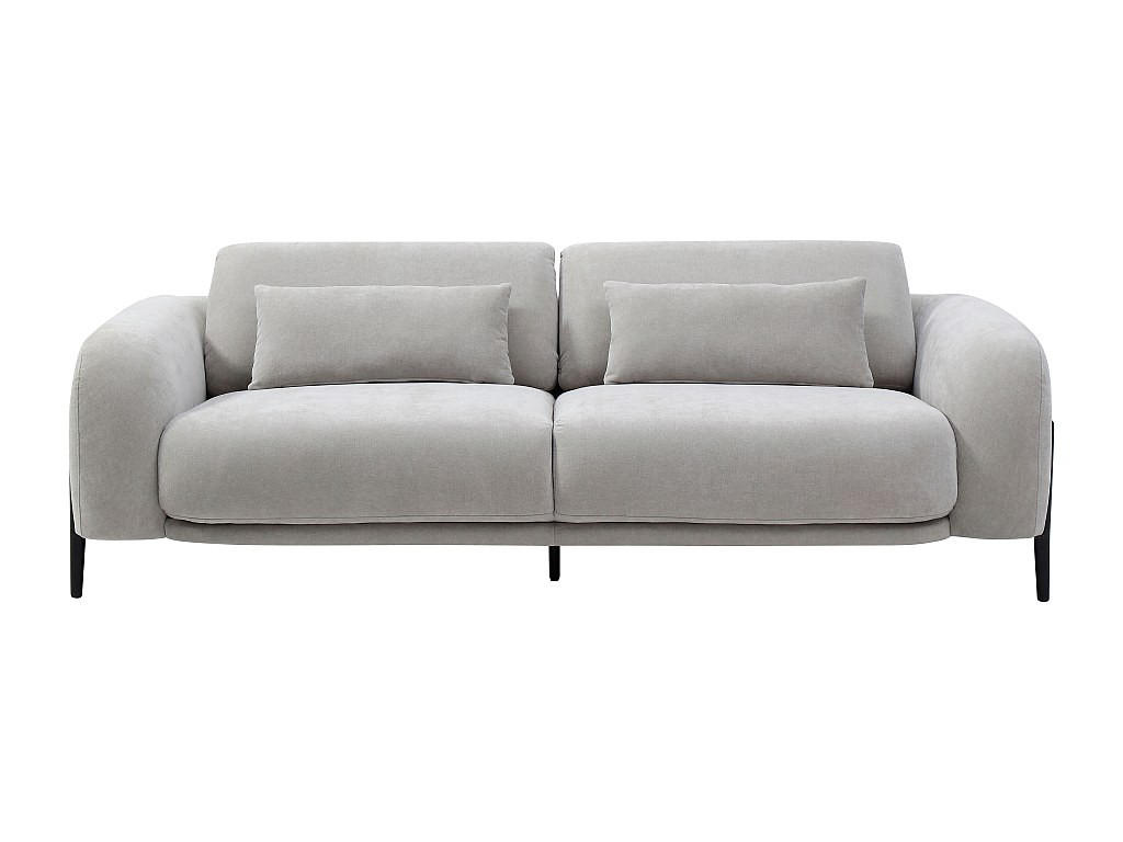 SOFA 3-Sitzer mit verstellbarer Rückenlehne - Stoff Hellgrau - ARAVIO - Hellgrau, Textil (102/100/210cm) - Vente-Unique