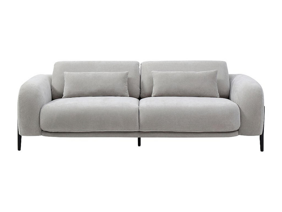 SOFA 3-Sitzer mit verstellbarer Rückenlehne - Stoff Hellgrau - ARAVIO - Hellgrau, Textil (102/100/210cm) - Vente-Unique