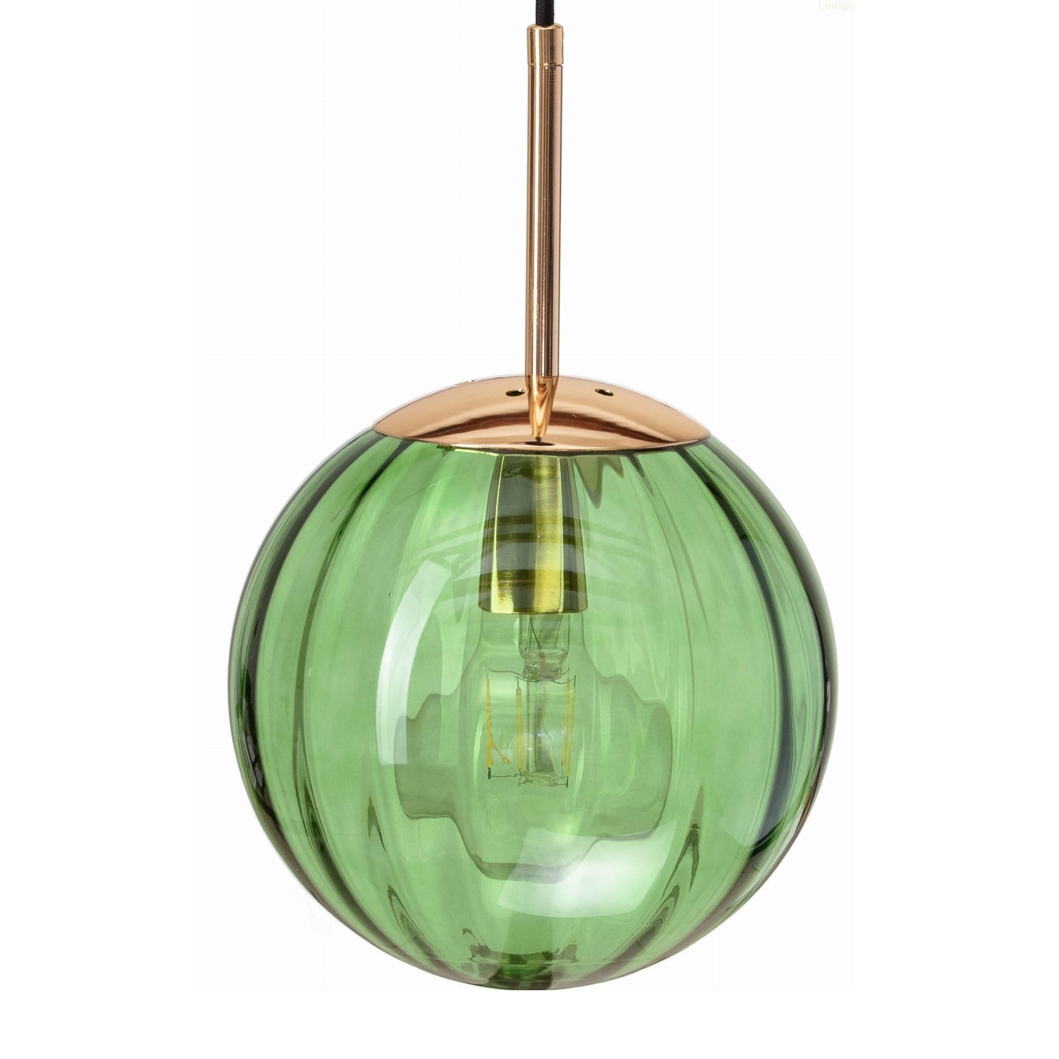 PENDELLEUCHTE Rome - Transparent/Goldfarben, Glas/Metall (20/20/110cm) - kiki design