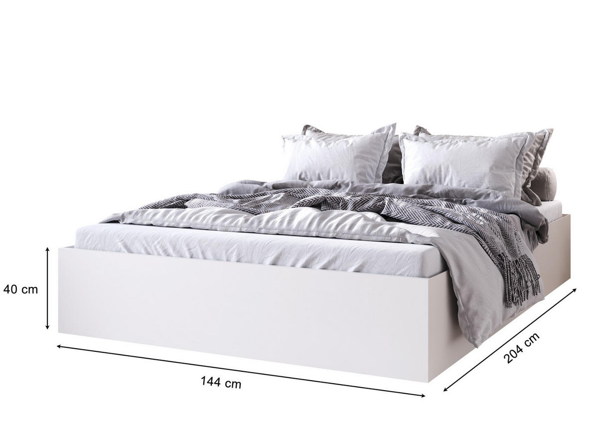 BETT Weiß MOND Mit Bettkasten 140x200 cm - Weiß, Textil (140/200cm) - Sepro Meble