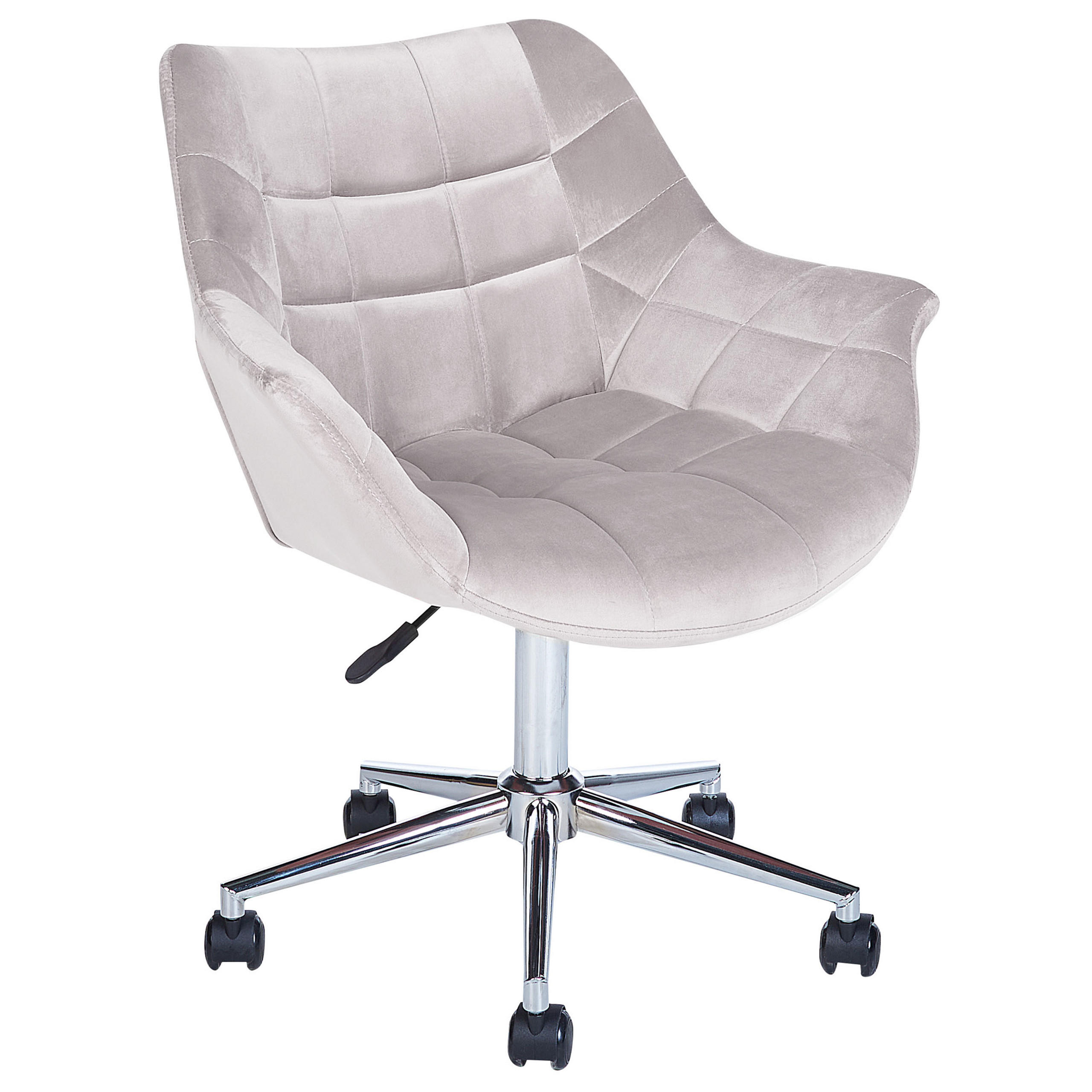 BÜROSTUHL Samtstoff Grau Labelle - Grau, Textil/Metall (62/83/62cm) - Beliani